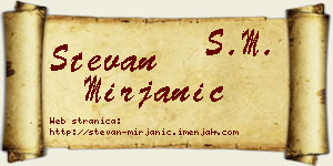 Stevan Mirjanić vizit kartica